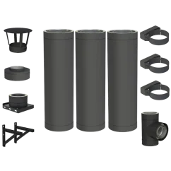 Nerezový izolovaný komín DW BLACK - průměr 130 mm