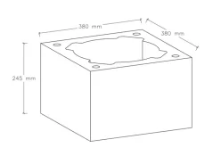 Komínová tvárnice (plášť) 380 x 380 x 245mm ∅ 290mm