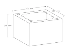 Komínová tvárnice (plášť) 380 x 380 x 245mm ∅ 290mm