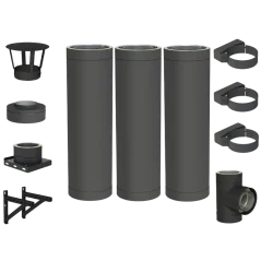 Nerezový izolovaný komín DW BLACK - průměr 200 mm