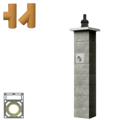 Jednoprůduchový komín UNI-TERM GAS s vent. šachtou - průměr 125mm/80mm