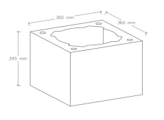 Komínová tvárnice (plášť) 360 x 360 x 245mm ∅ 270mm