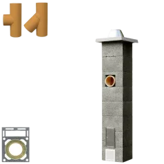 Jednoprůduchový komín UNI-TERM STANDARD s vent. šachtou - průměr 160mm