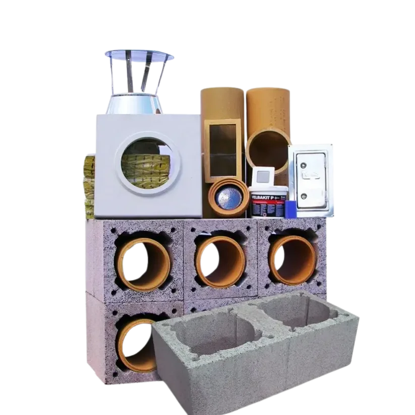 Dvouprůduchový komín UNI-TERM STANDARD - průměr 160mm/160mm - Výška komínu: 5m, Úhel 1: 90°- kolmý, Úhel 2: 45°- šikmý