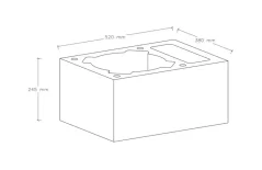 Komínová tvárnice 520 x 380 x 245mm ∅ 290mm s ventilační šachtou