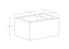 Komínová tvárnice 500 x 360 x 245mm ∅ 270mm s ventilační šachtou
