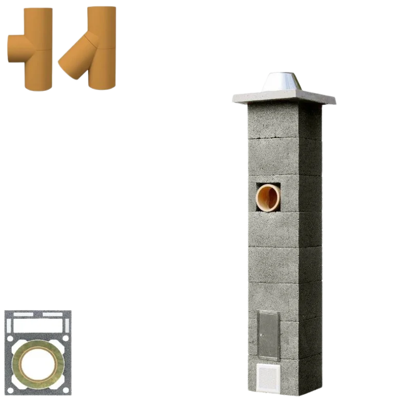 Jednoprůduchový komín UNI-TERM STANDARD s vent. šachtou - průměr 180mm